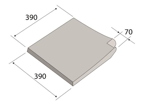 Bordo Poolrandstein, Farbe: weiß, innere gerade Ecke